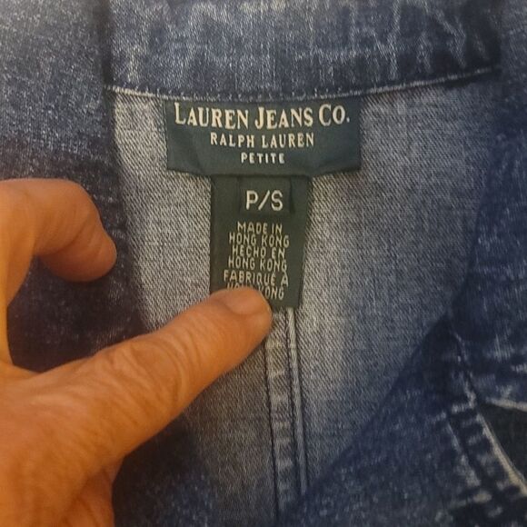 Lauren Ralph lauren jeans and co double-breasted denim size s petite - Picture 7 of 12